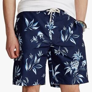 NWT POLO RALPH LAUREN Mens 8.5" Kailua Classic Fit Swim Trunks Pineapple Large